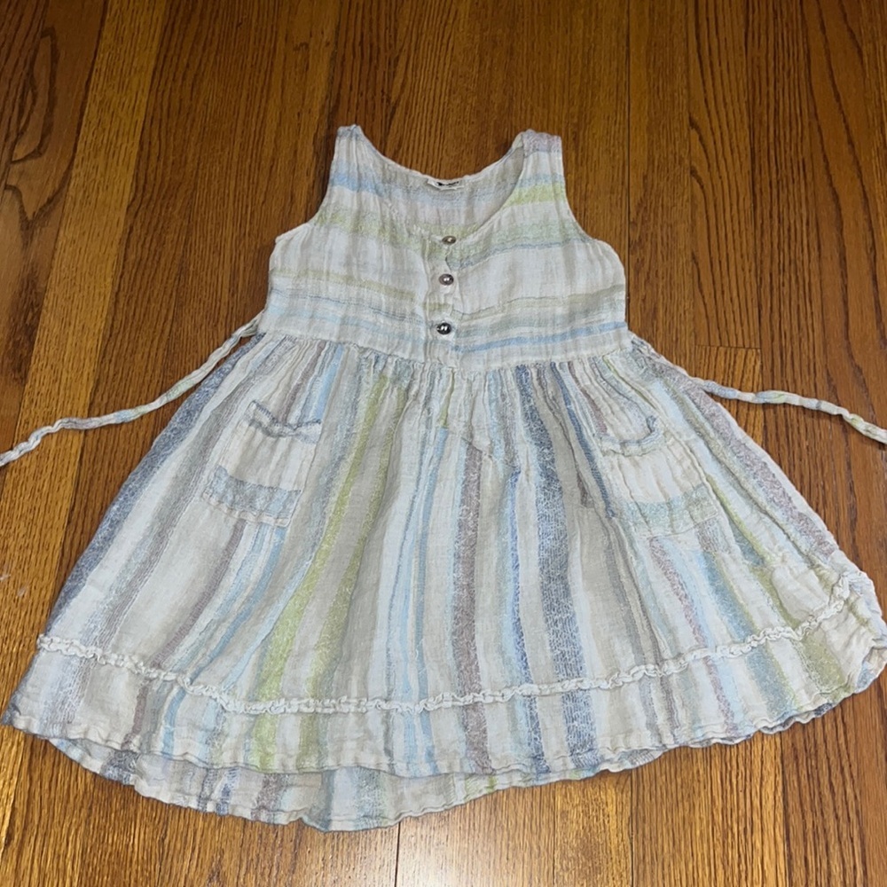 Girl’s Striped Button Dress Size 4